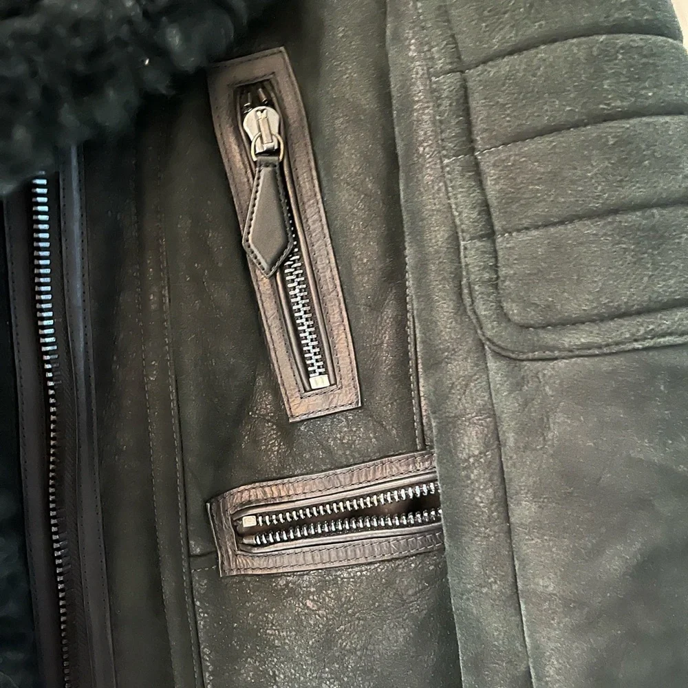 Burberry Brit Shearling Leather Jacket - Picture 2 of 16
